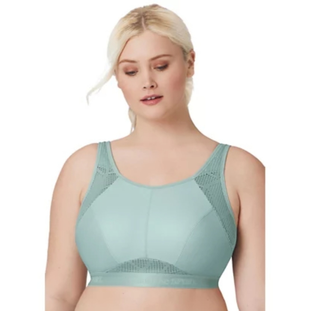 Glamorise Women's No-Sweat Mesh Wirefree #1068 Sports Bra Size 34F. Like new!